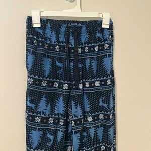 Blue Christmas Winter Soft Fuzzy Pajama Pants Size Small